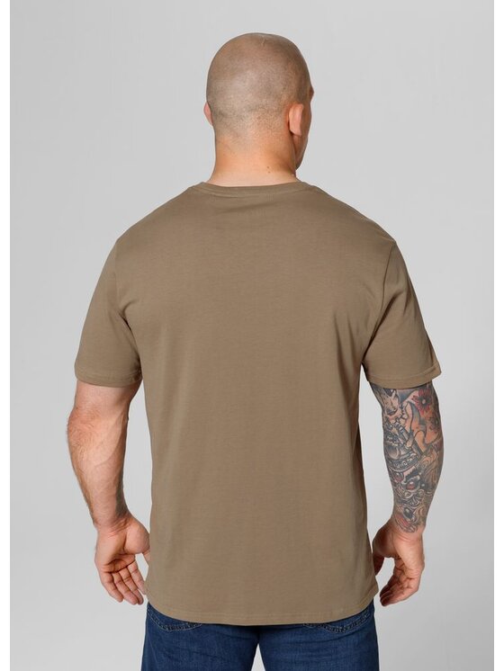 PITBULL PITBULL T-Shirt SMALL LOGO Brązowy Regular Fit
