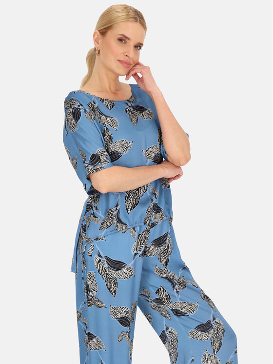 Potis & Verso Potis & Verso Bluzka Adel Niebieski Relaxed Fit