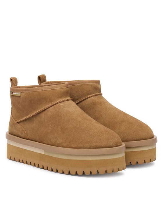 Tommy Jeans Tommy Jeans Sněhule Tjw Flatform Snow Boot Suede EN0EN02841 Hnědá