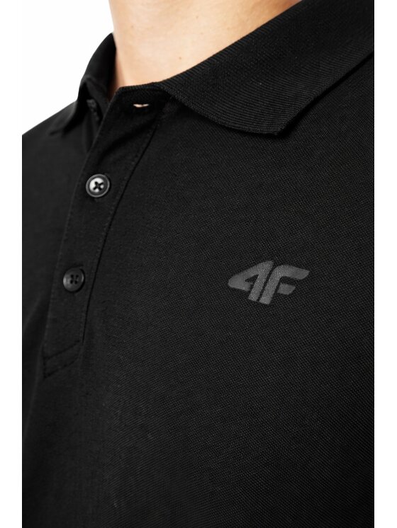 4F 4F Polo 4FWSS26TPTSM0988-20S Czarny Regular Fit