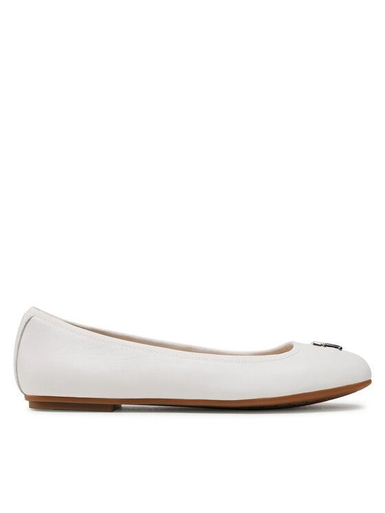 Tommy Hilfiger Tommy Hilfiger Μπαλαρίνες Round Th Ballerina FW0FW07132 Λευκό