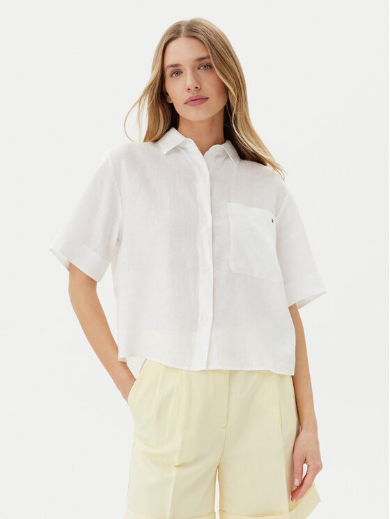Tommy Hilfiger Tommy Hilfiger Cămașă WW0WW44720 Alb Relaxed Fit