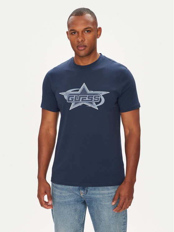 Guess Guess T-krekls Z5YI02 I3Z14 Tumši zils Regular Fit
