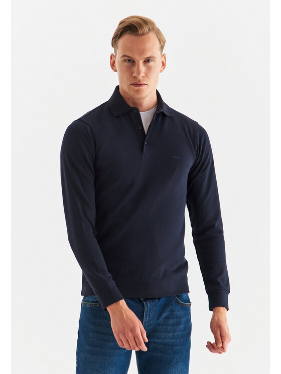 Pako Lorente Pako Lorente Longsleeve P22WF-TL-001 Granatowy Classic Fit