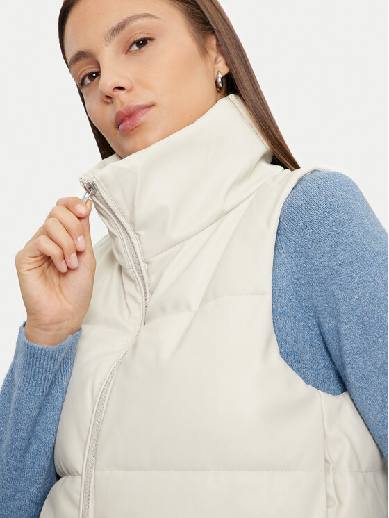 ONLY ONLY Αμάνικο Μπουφάν Elsie 15322028 Μπεζ Regular Fit