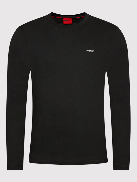 HUGO Hugo Pikkade varrukatega T-särk Derol222 50466159 Must Regular Fit
