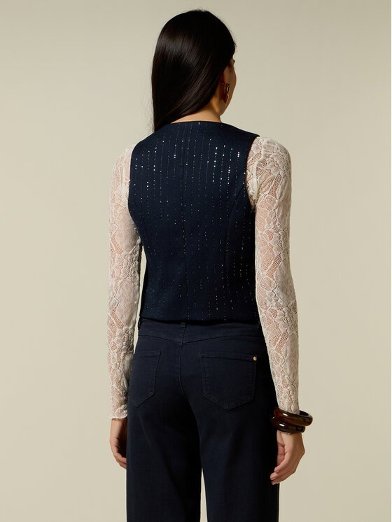 Oltre Oltre Marynarka L026R000091N0Z4 Niebieski Regular Fit