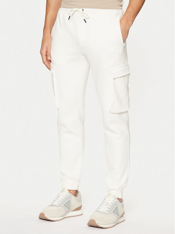 Guess Guess Hlače iz tkanine Z4YB08 K9V31 Écru Regular Fit