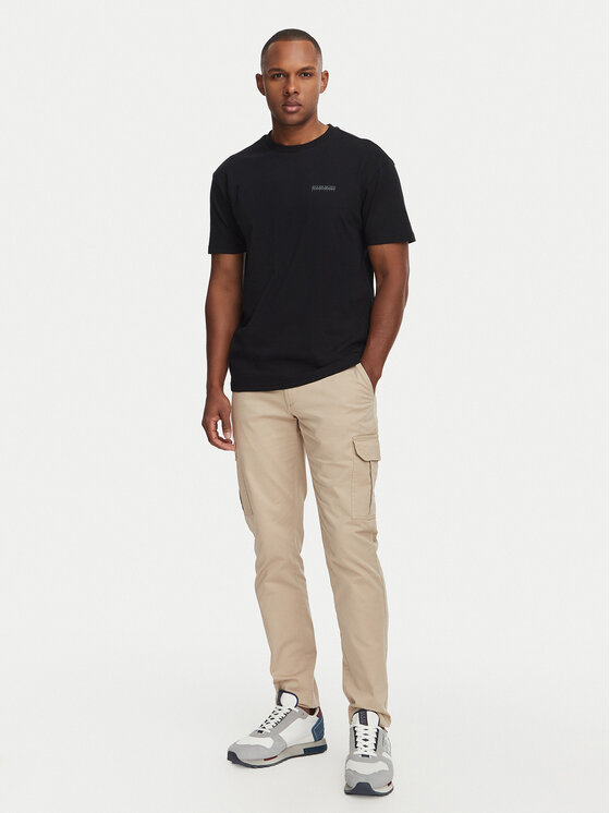 Napapijri Napapijri Majica Yourte NP0A8AU2 Črna Relaxed Fit