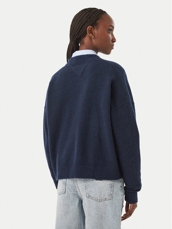 Tommy Jeans Tommy Jeans Кардиган Fluffy Badge DW0DW23830 Тъмносин Regular Fit