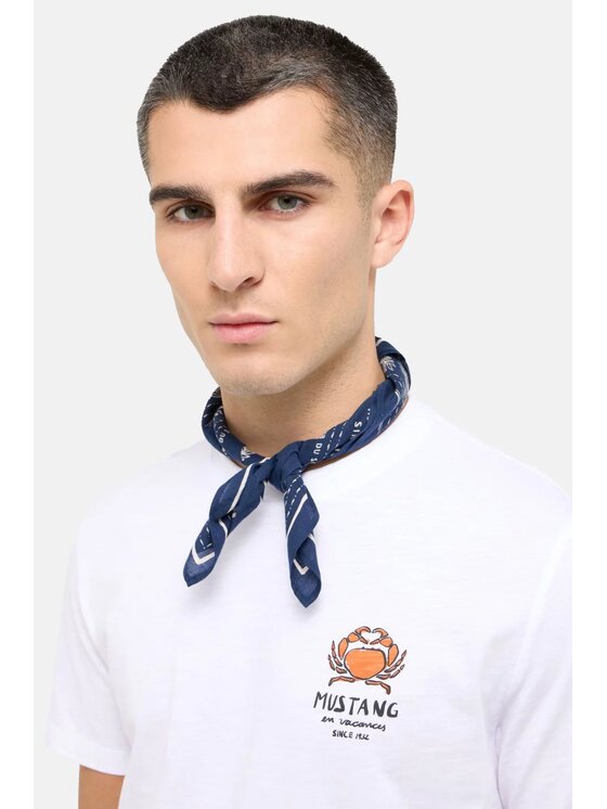 Mustang Mustang T-Shirt Style Austin Biały Regular Fit