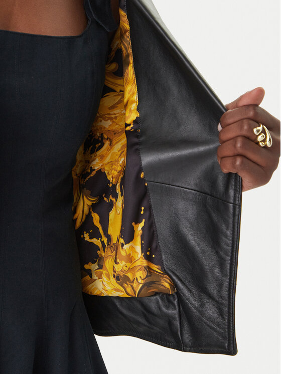 Versace Jeans Couture Versace Jeans Couture Μπουφάν δερμάτινο 80HAVP00 CP009 Μαύρο Loose Fit