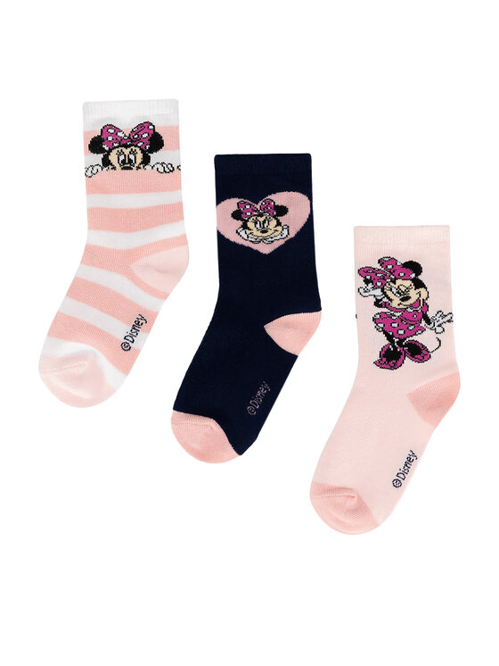 Set de 3 perechi de șosete lungi pentru copii Mickey&Friends ACCCS-AW24-341DCLS (3-PACK) Roz