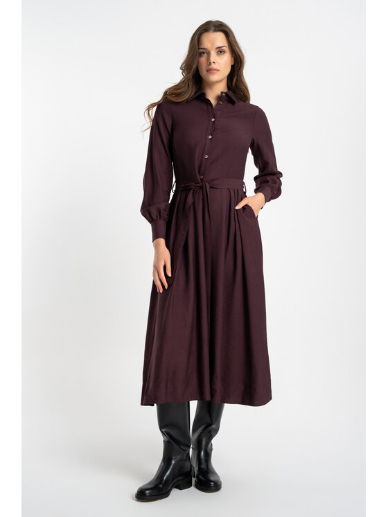 CLICK CLICK Sukienka codzienna 60-6030 Bordowy Regular Fit