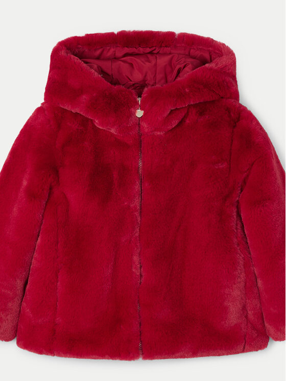 Mayoral Mayoral Pelzmantel 4486 Rot Regular Fit