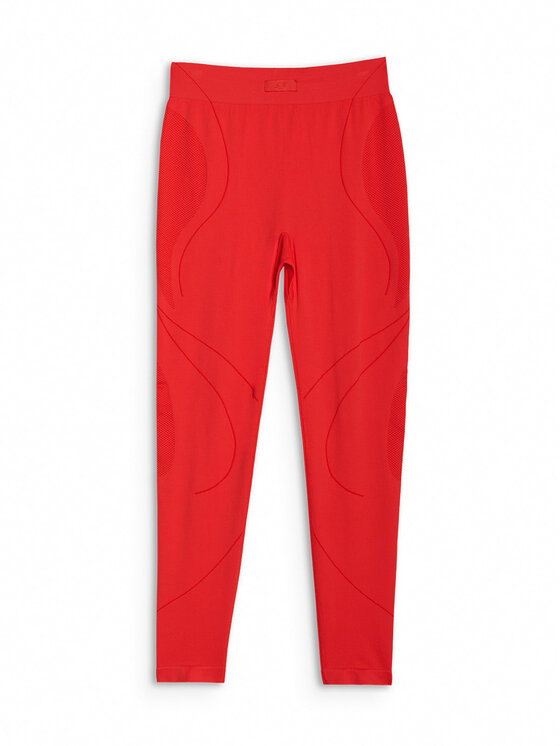 4F 4F Legginsy TRAINING SEAMLESS Czerwony Slim Fit