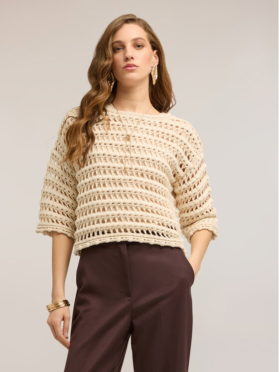 Motivi Motivi Maglione M161W003860N011 Crema Over Fit