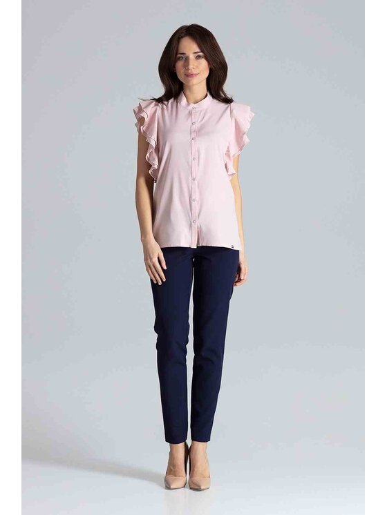 Lenitif Lenitif Blusa K482 Rosa Regular Fit