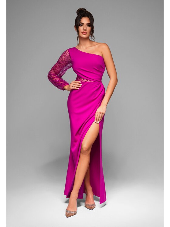 Ombre Ombre Sukienka wieczorowa LA-OM-DLR011 Różowy Regular Fit