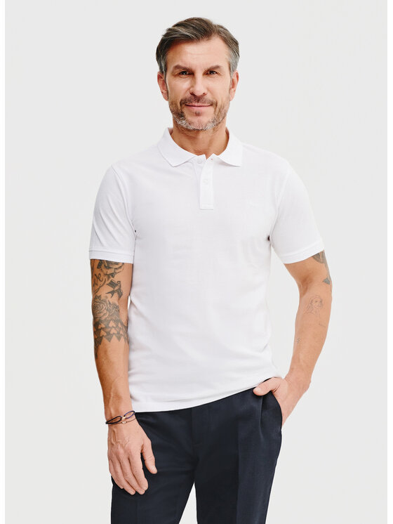 Pako Lorente Pako Lorente Polo P25SF-TX-003 Biały Classic Fit