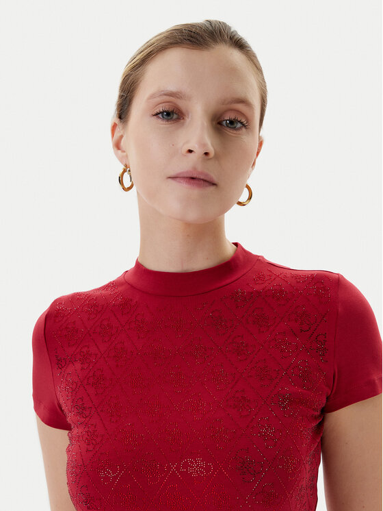 Guess Guess Футболка W4BI26 J1314 Бордовий Regular Fit