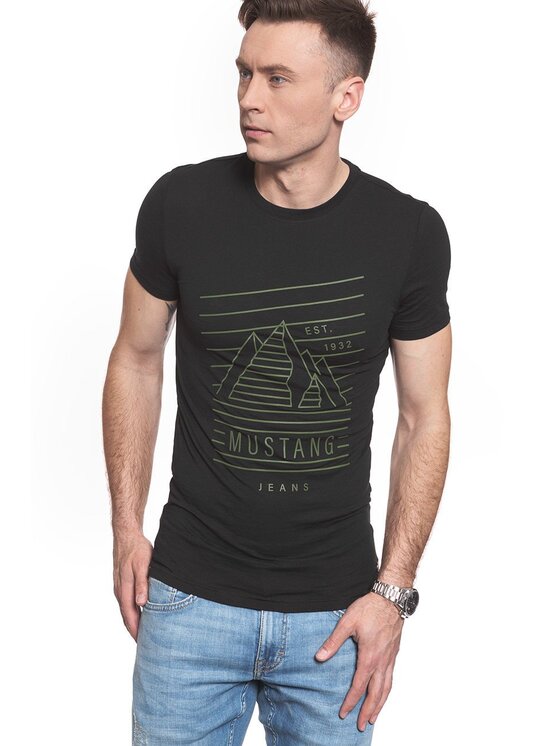 Mustang Mustang T-shirt AARON C Nero Slim Fit