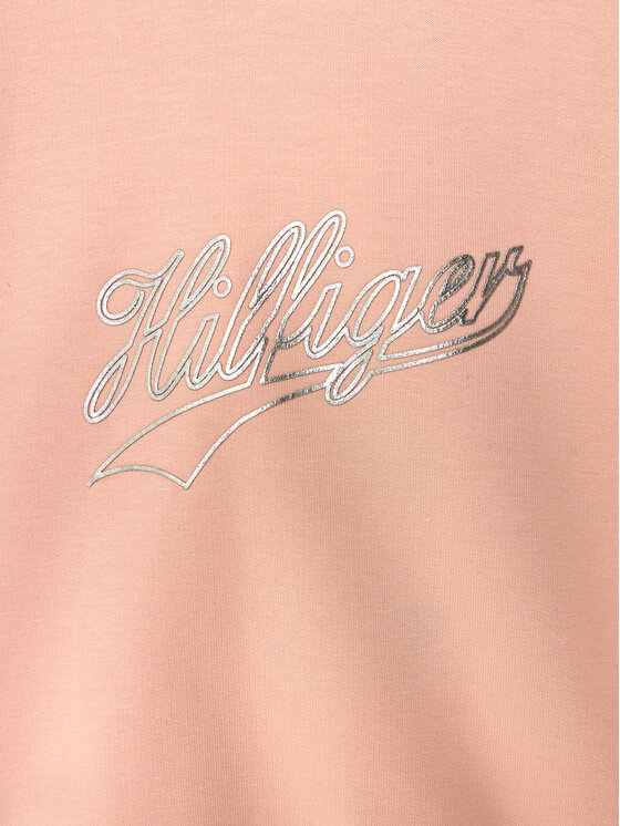 Tommy Hilfiger Tommy Hilfiger Pulóver Hilfiger Script Ruffle Hoodie KG0KG07720 Rózsaszín Regular Fit