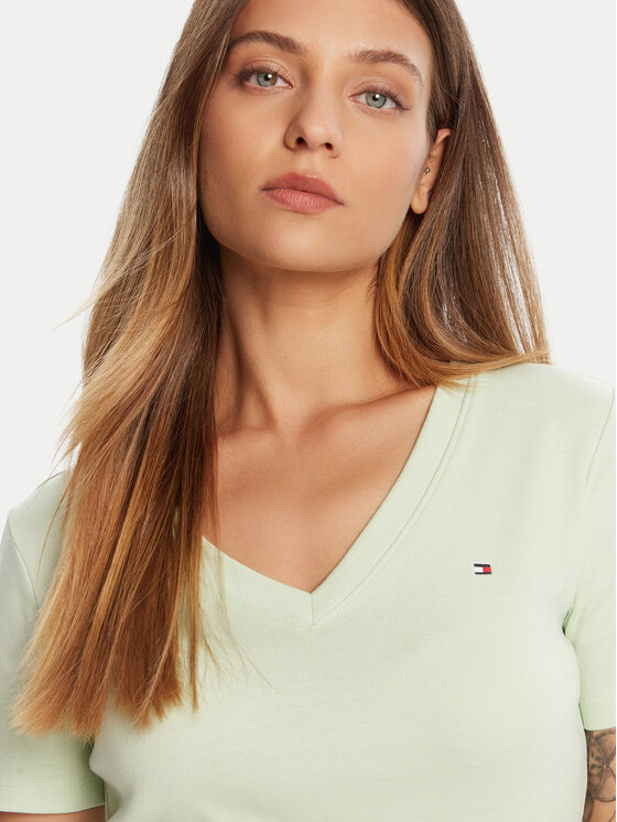 Tommy Hilfiger Tommy Hilfiger Marškinėliai New Cody WW0WW40584 Žalia Slim Fit