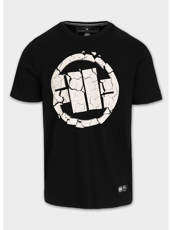 PITBULL PITBULL T-Shirt Koszulka męska Garment Washed SCRATCH XS Czarny Regular Fit