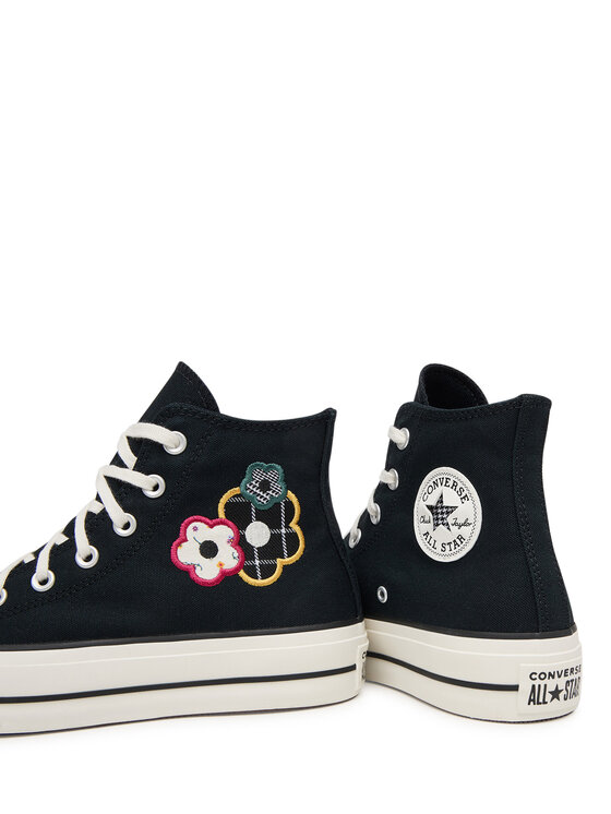Converse Converse Plátěnky Chuck Taylor All Star Lift Platform Floral Patchwork A15534C Černá