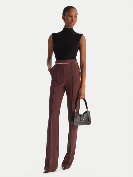 Elisabetta Franchi Elisabetta Franchi Stoffhose PA-141-57E2-V420 Dunkelrot Regular Fit
