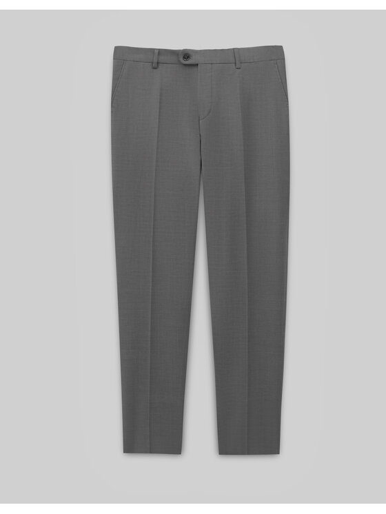 Borgio Borgio Spodnie garniturowe chiari_sz Szary Slim Fit
