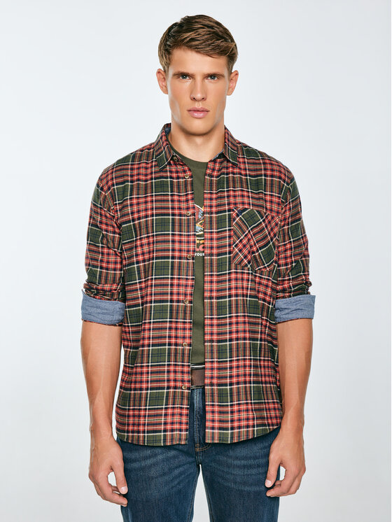 BIG STAR BIG STAR Koszula KONER Zielony Basic Fit