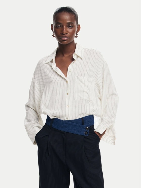 Desigual Desigual Stoffhose Garona 24WWPW26 Dunkelblau Loose Fit