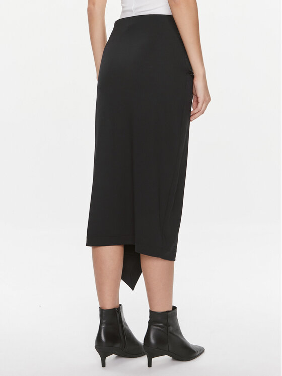 Calvin Klein Calvin Klein Ravno krilo Stretch Jersey Midi Skirt K20K206808 Črna Slim Fit