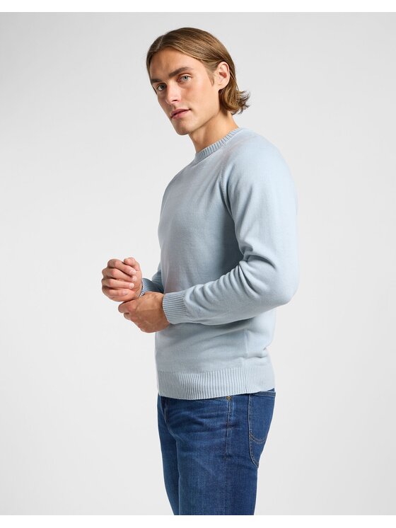 Lee Lee Sweter CLEAN RAGLAN SWEATER Niebieski Regular Fit