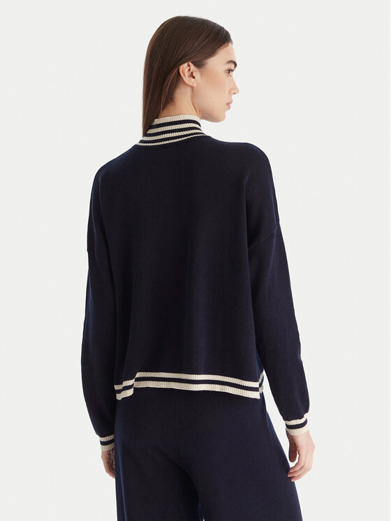 Gaudi Gaudi Bluză cu gât 521BD53007 Bleumarin Relaxed Fit