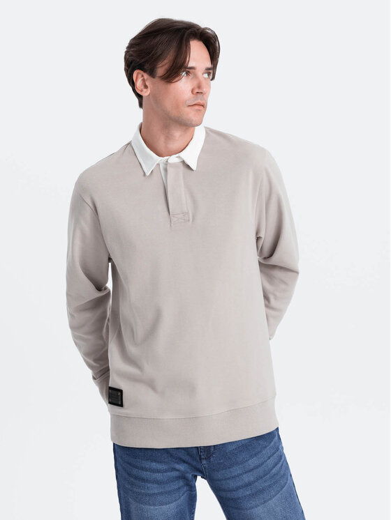 Ombre Ombre Mikina OM-SSNZ-0132 Šedá Large Fit