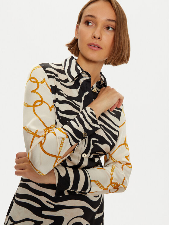 LOLA CASADEMUNT LOLA CASADEMUNT Sukienka koszulowa LF2416007 Czarny Regular Fit