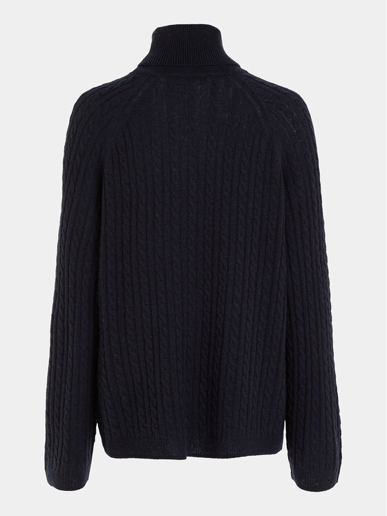 Tommy Hilfiger Tommy Hilfiger Rollkragenpullover WW0WW39904 Dunkelblau Relaxed Fit