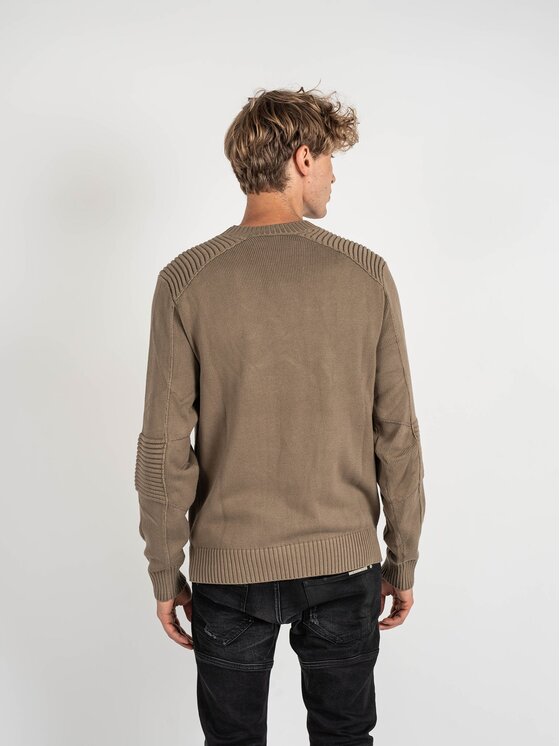 Les Hommes Les Hommes Πουλόβερ LKK122-607U | Motorcycle Jumper Μπεζ Regular Fit