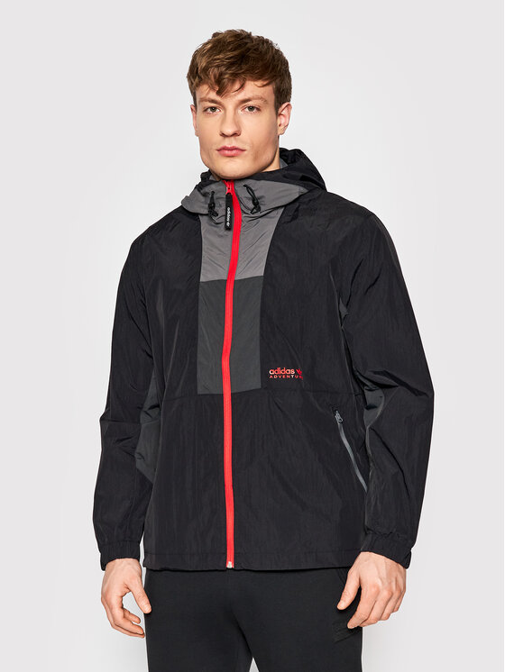 adidas adidas Neperpučiama striukė Adventure HF4804 Juoda Relaxed Fit