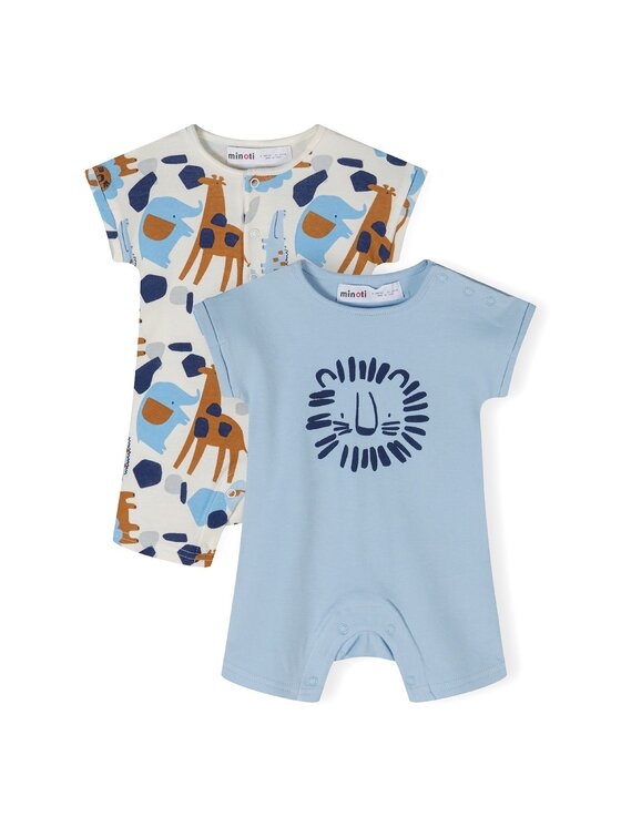 MINOTI MINOTI Komplet 2 par pajacy 24babypack19 Błękitny