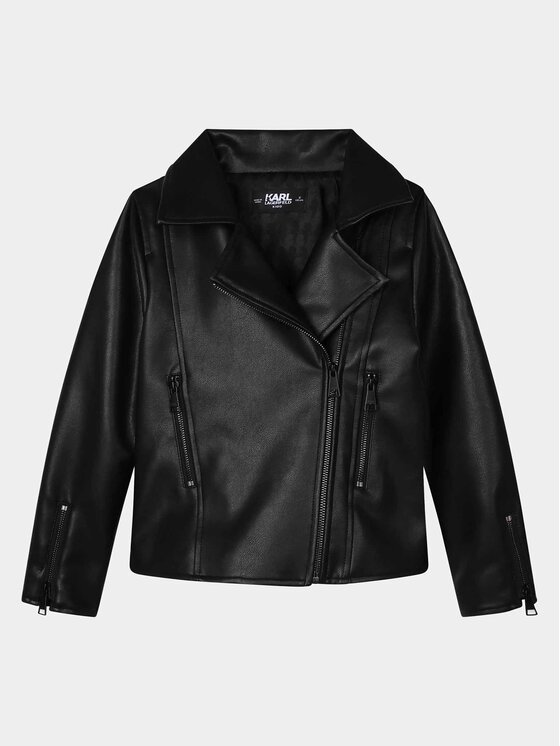 Karl Lagerfeld Kids Karl Lagerfeld Kids Μπουφάν από απομίμηση δέρματος Z16161 S Μαύρο Regular Fit