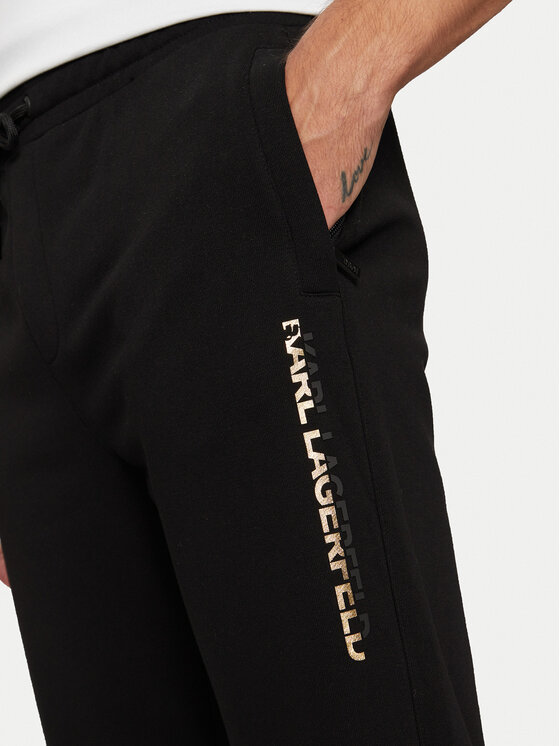 KARL LAGERFELD KARL LAGERFELD Donji dio trenerke 705464 551900 Crna Regular Fit