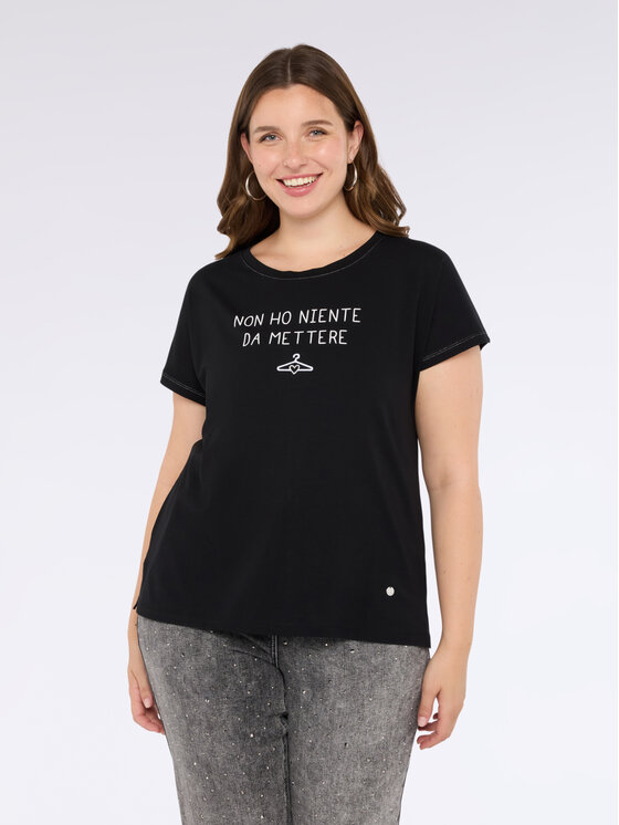 Fiorella Rubino Fiorella Rubino T-Shirt G211L108595N033 Czarny Regular Fit