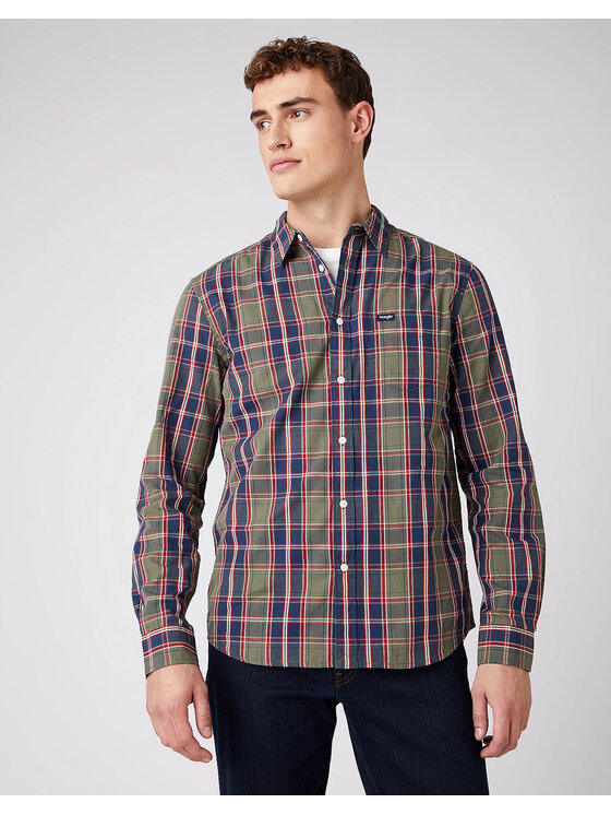 Wrangler Wrangler Camicia LS 1PKT SHIRT Blu Regular Fit