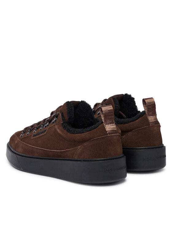 KARL LAGERFELD KARL LAGERFELD Sneakersy Flint II KL53322L Brązowy ciemny