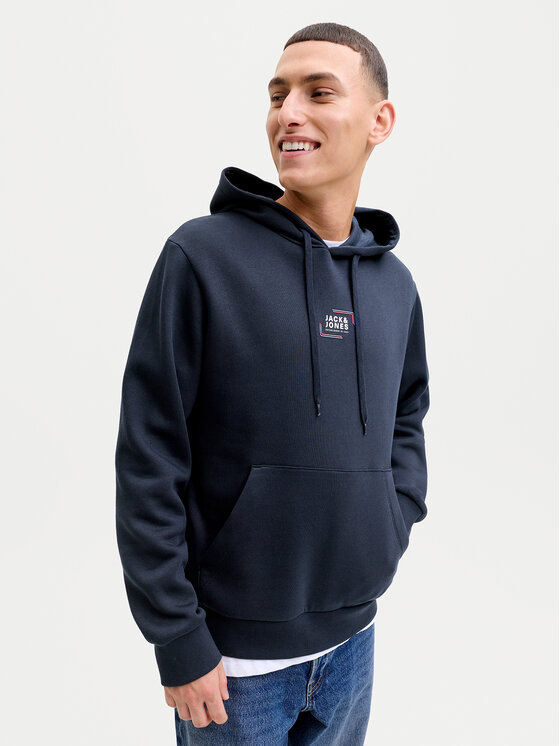 Jack & Jones Jack & Jones Pulóver Corp Graphic 12268422 Sötétkék Regular Fit