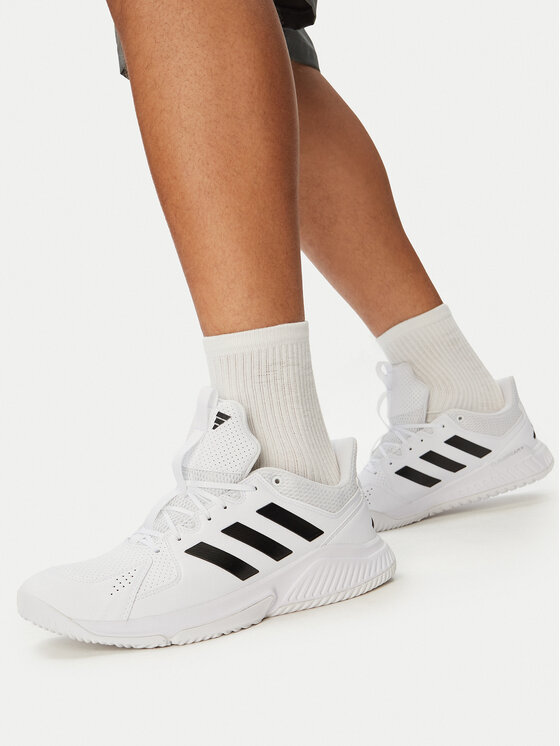 adidas Обувки за зала Court Flight Indoor Shoes JR9576 Бял